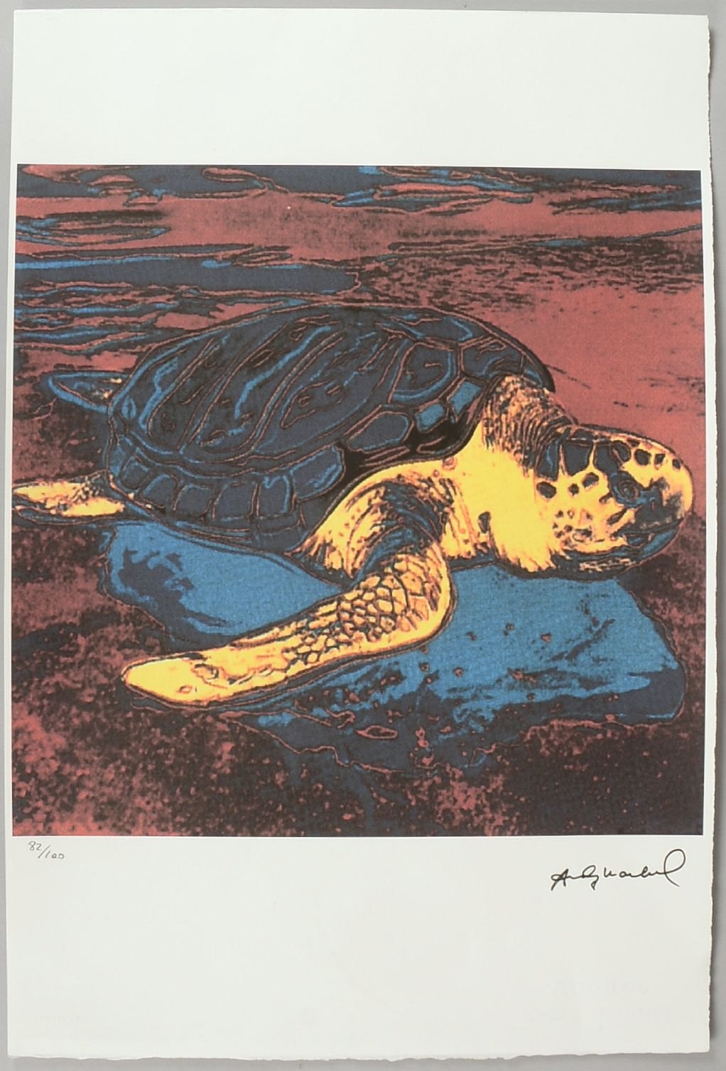 Warhol, Andy, 'Schildkröte', Farblithogr., Aufl. '82/100', sign., mehrf. gest./zert. Hologramm