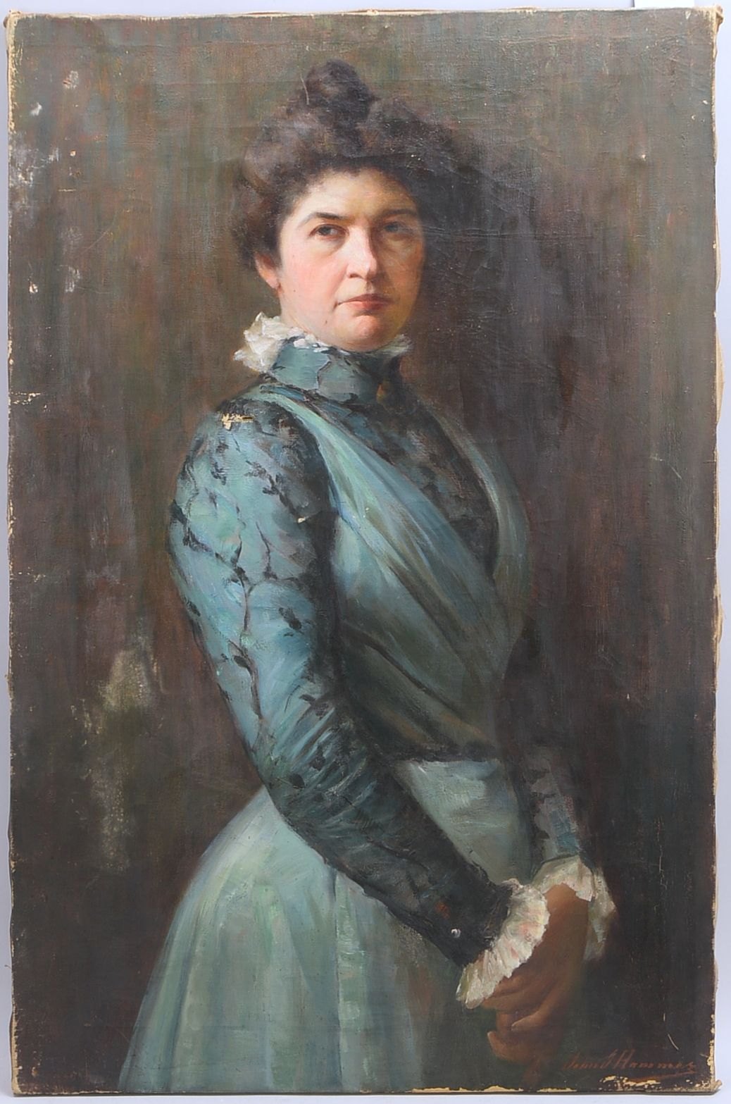 Hammer, J.J., 'Damenportrait', Öl/Lw, unten re. sign., unger.; Bildmaße 100 x 65 cm