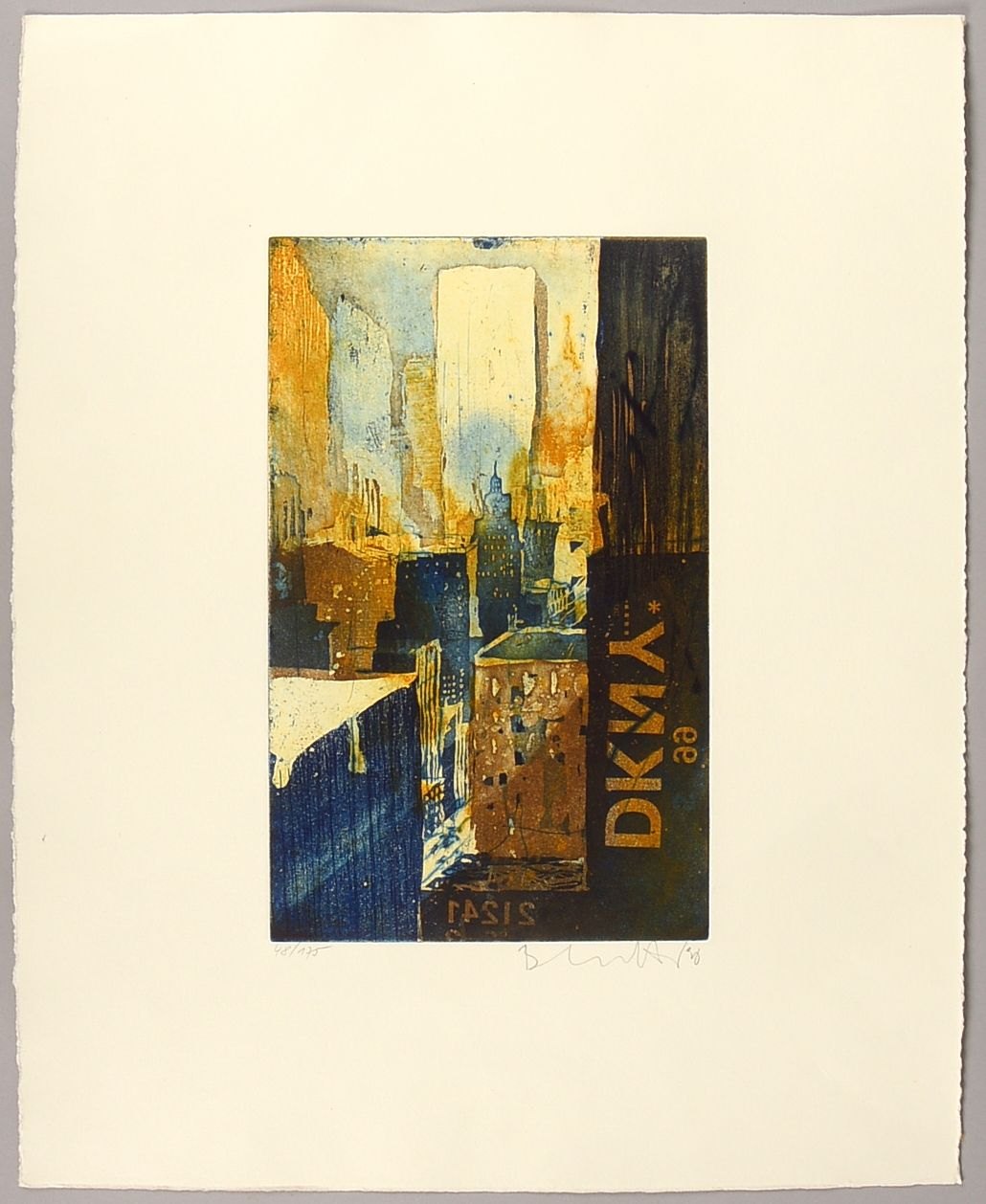Vogel, B., 'DK New York', Farbrad., sign./dat., ungerahmt; Blattmaße 40 x 50 cm