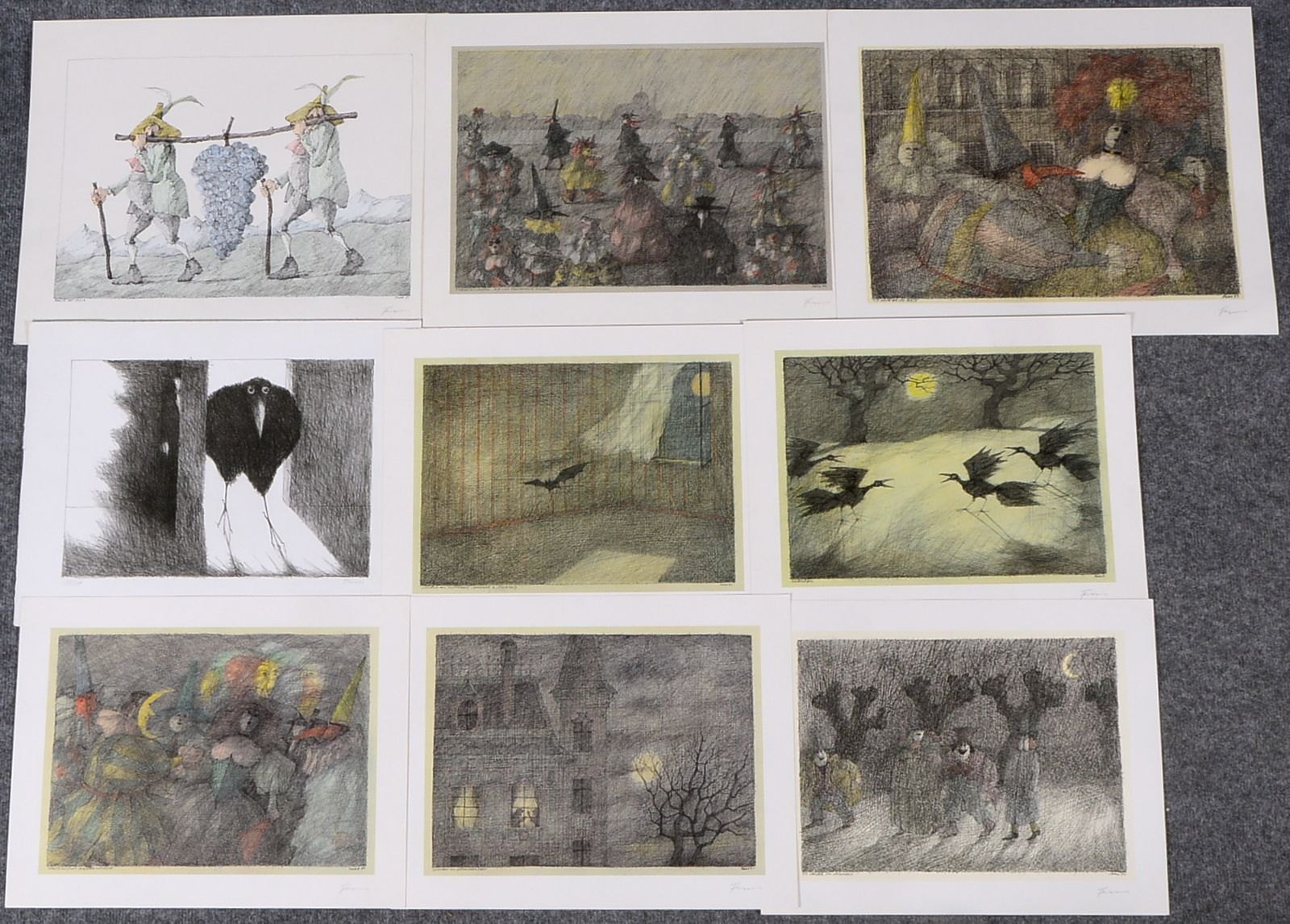 Flora, Paul, 1 Lithografie und 8x Drucke, Blätter jeweils sign., ungerahmt; versch. Maße
