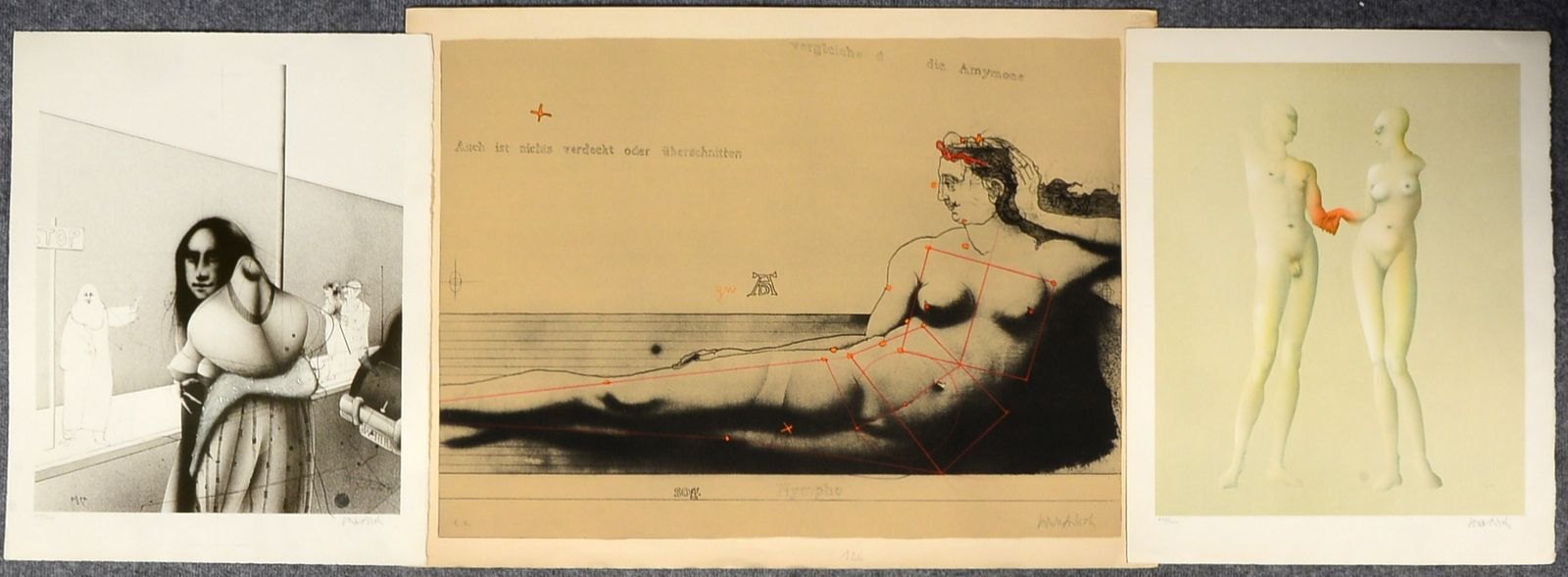 Wunderlich, Paul, 3x Farblithogr., unterschiedl. Themen, jew. numm./sign., ungerahmt