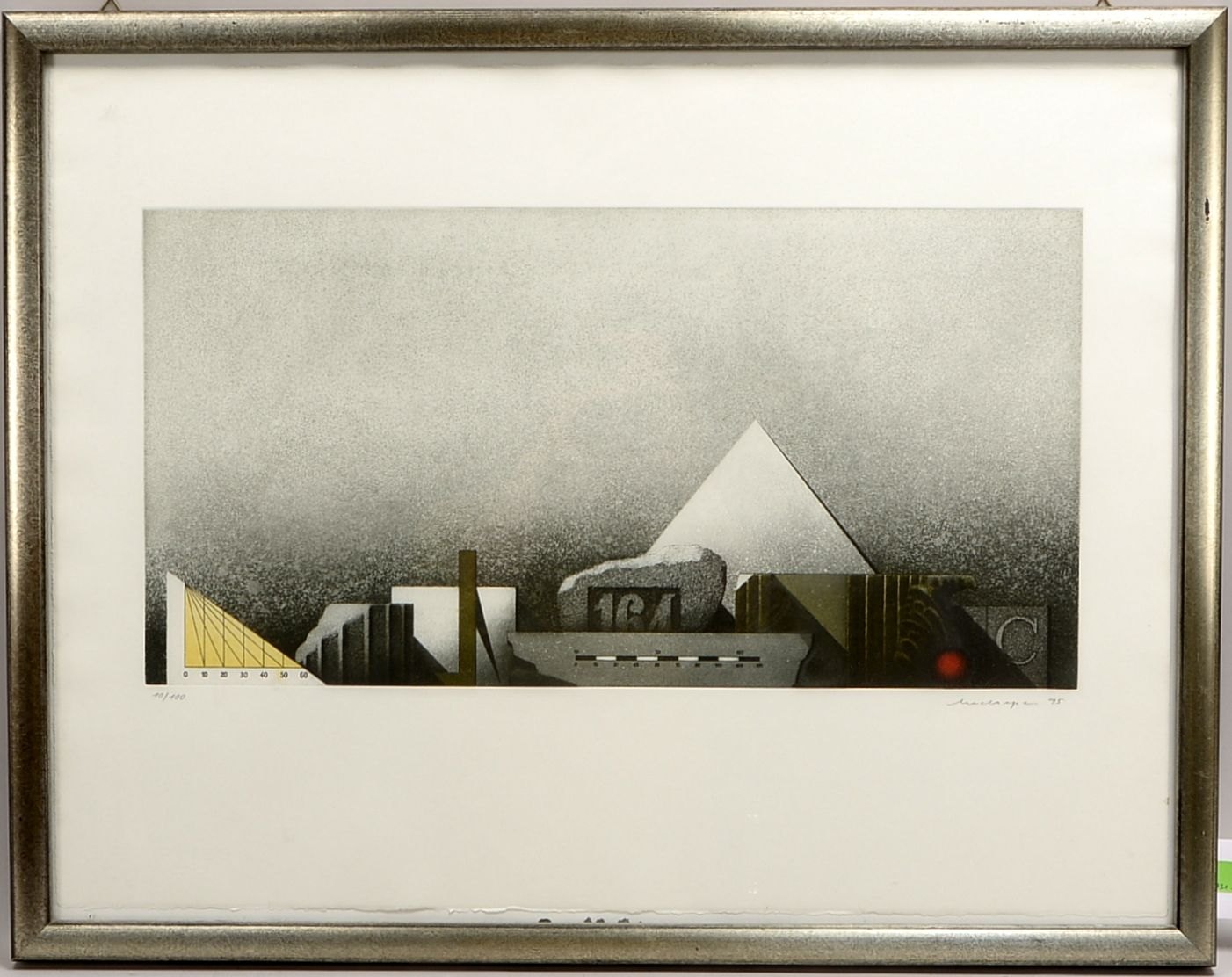 Meckseper, Friedrich, 'Weiße Pyramide', Farbradierung, Aufl. '10/100', sign./dat. (19)'95'