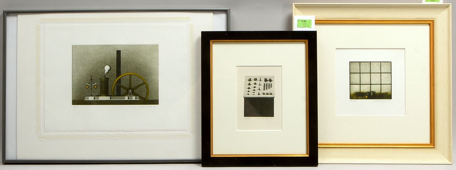 Meckseper, Friedrich, 3x Farbradierungen, versch. Motive, jeweils numm., sign./dat.