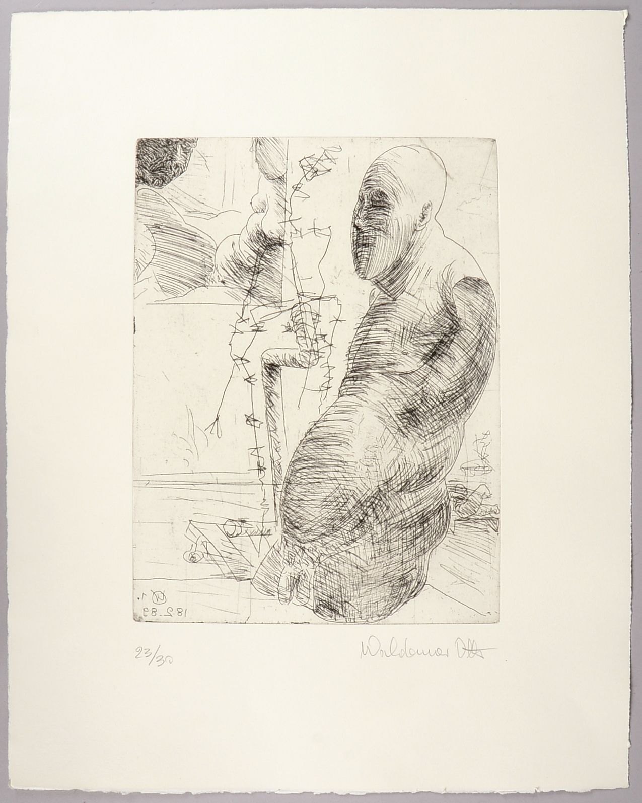 Otto, Waldemar, 'Aufstand der Figuren' (1), Radierung, Aufl. 30!, handsign./dat. '1989'