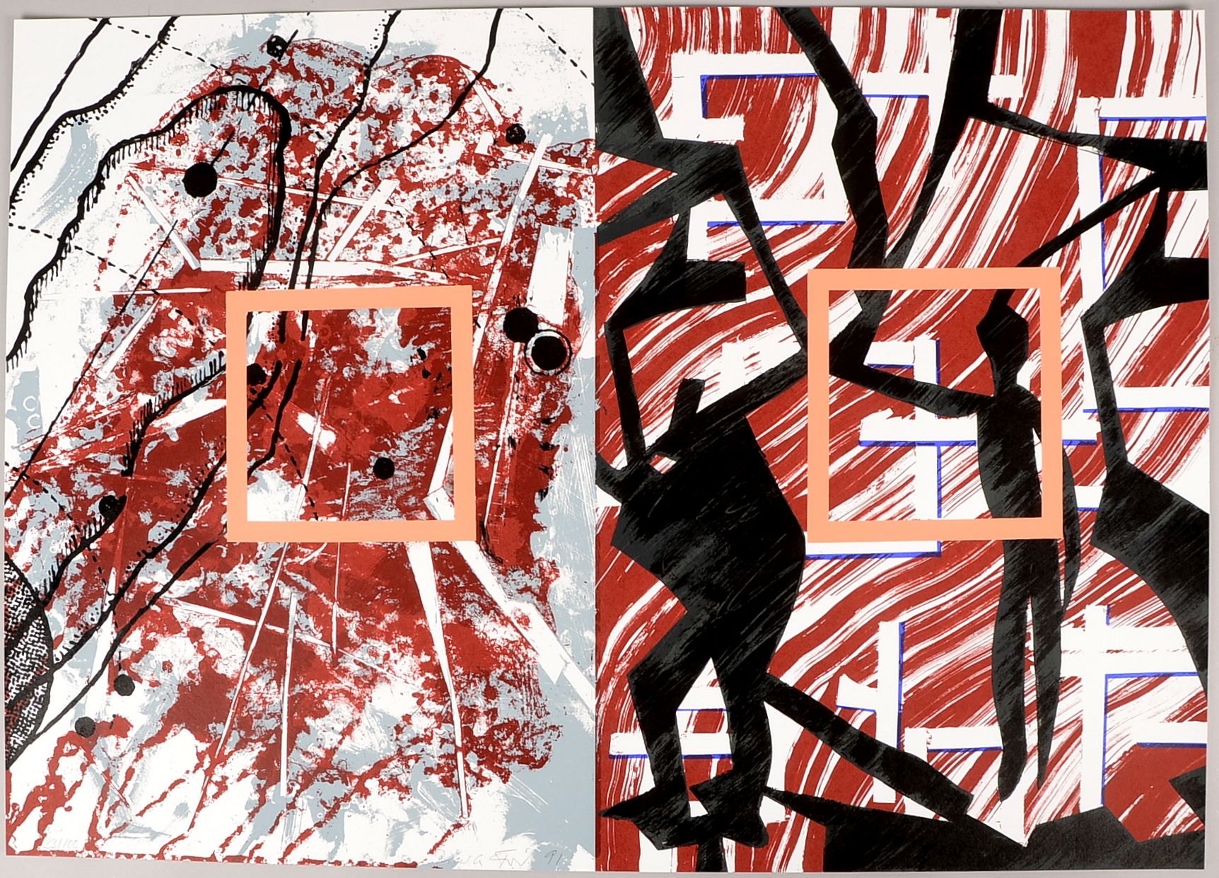 Fischer, Ricarda, 'O.T.', Farbserigrafie in 7 Farben, Aufl. 100, numm., handsign.
