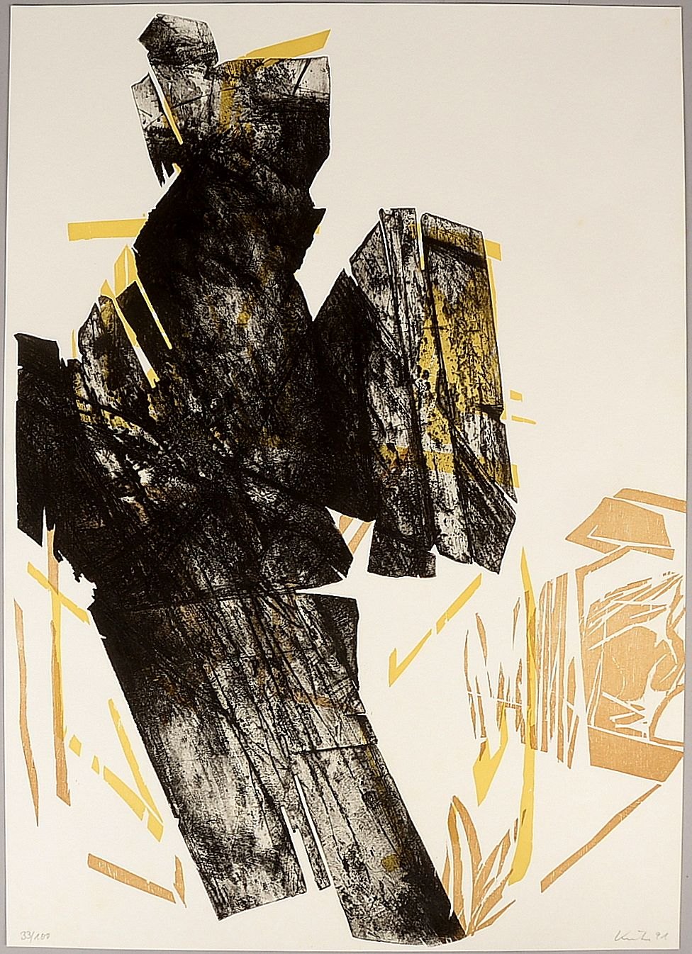 Kinter, Klaus, 'Nach dem Seldner', Rad. auf Farbholzschn., Aufl. 100, numm./handsign.