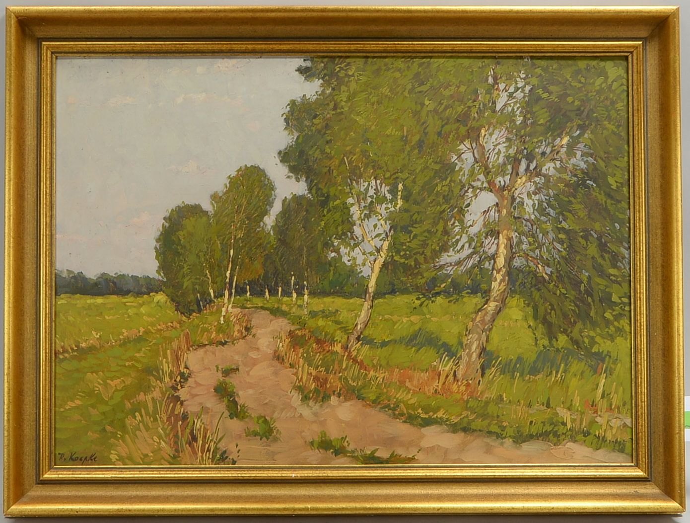 Koepke, Robert, 'Sommerl. Feldweg', Öl/Platte, unten li. sign.; Rahmenmaße 61 x 81 cm