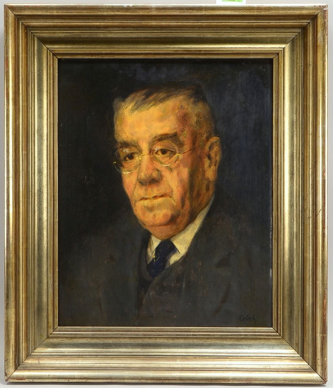 Cobet, Fritz, 'Portrait Heinr. Schierloh', Öl/Holz, sign., verso bez.; Rahmenmaße 67 x 56 cm