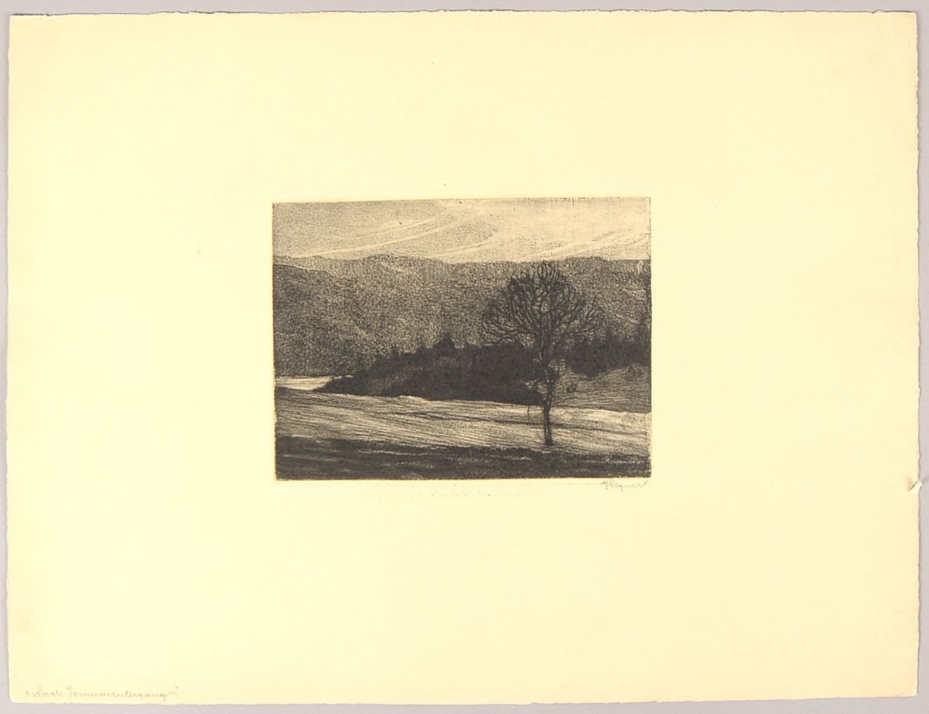 Wegerer, Julius, 'Nach Sonnenuntergang', Radierung, handsign.; Blattmaße ca. 32 x 42 cm