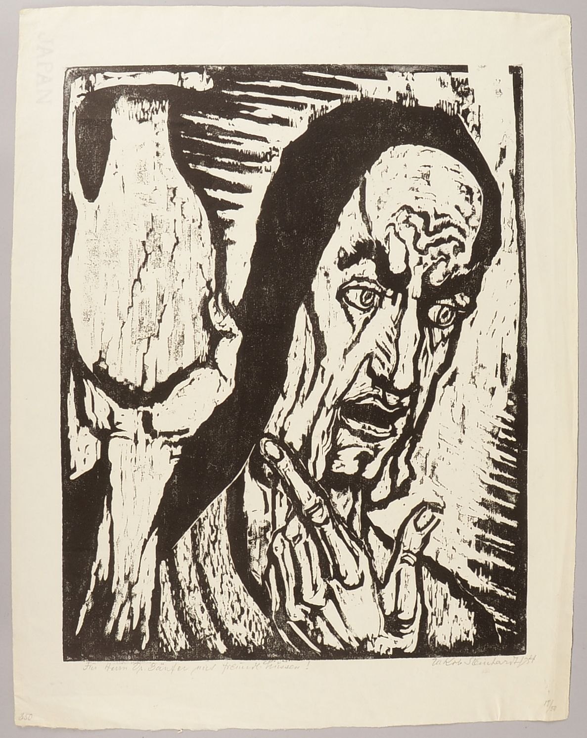 Steinhardt, J., Holzschnitt, Aufl. 50/Widm., handsign./dat. '1954'; Blattmaße 57 x 45 cm