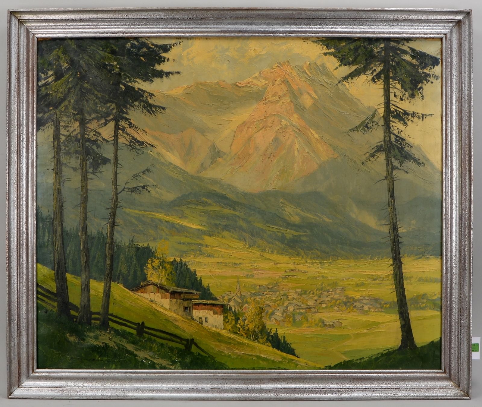 Münnich, Heinz, 'Blick auf die Zugspitze...', Öl/Lw, unten li. sign.