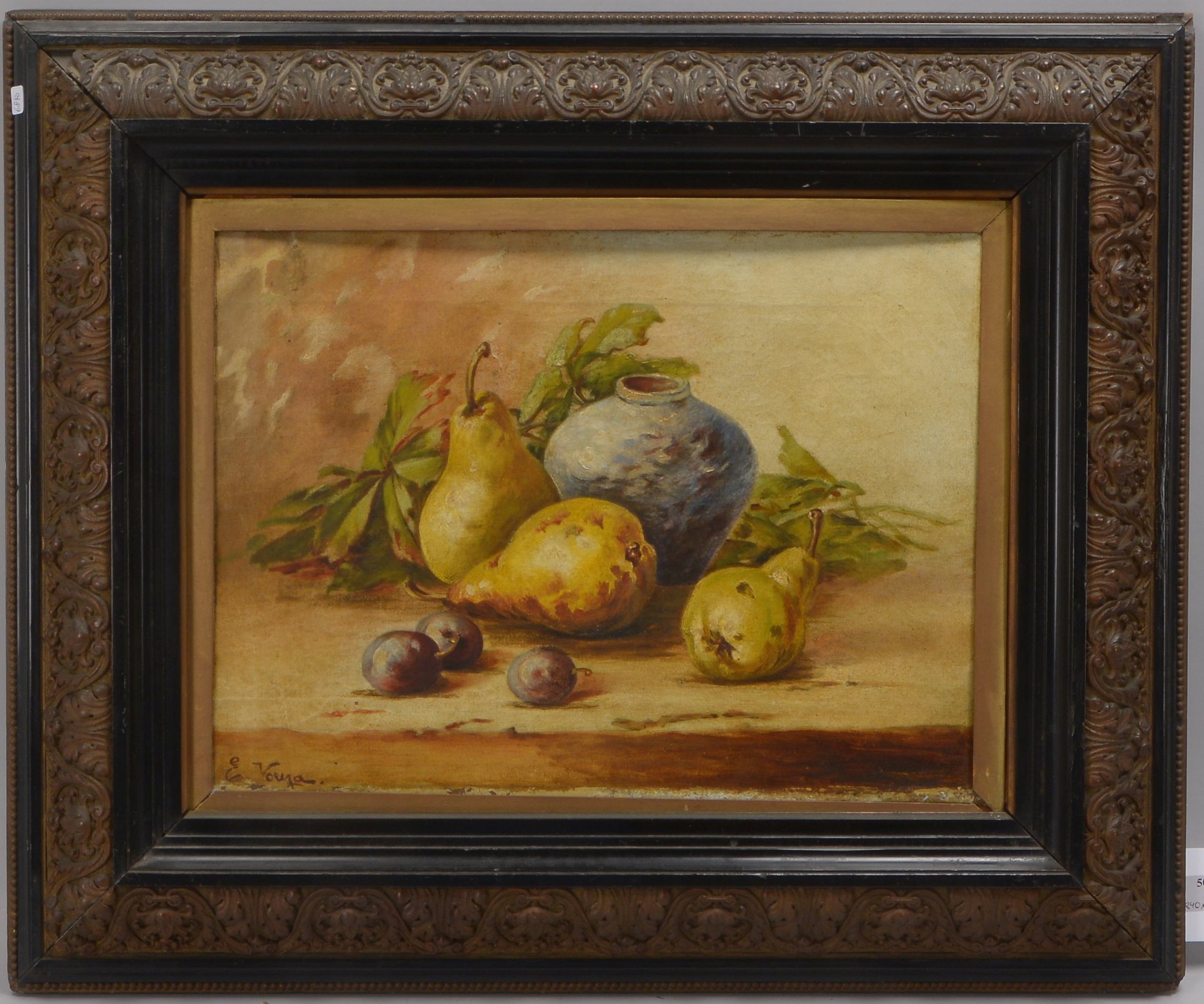 Vouga, Emilie, 'Früchtestillleben', Öl/Lw, doubliert, unten re. sign.; Rahmenmaße 57 x 68 cm