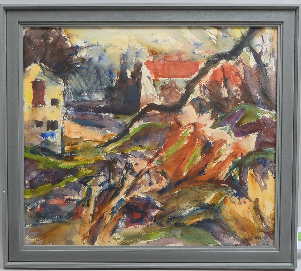 Oltmanns, Willi, 'Wildwuchs', Blei/Aquarell auf Karton, auf Hf/ger., sign./dat. (19)'67'
