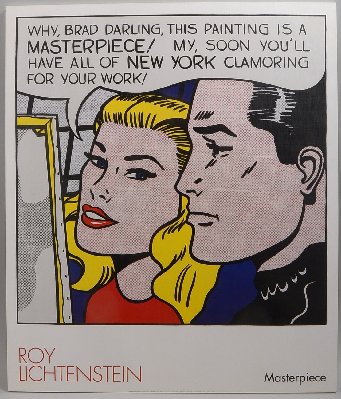Lichtenstein, Roy, 'Masterpiece-Poster', Digitaldruck/synth. Lw, auf Platte; Maße 102 x 86,5 cm