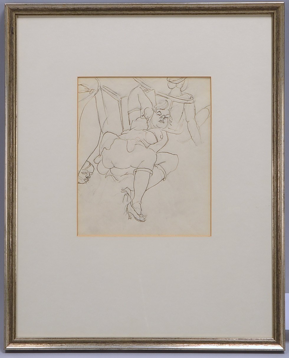 Tappert, Georg, 'Liegende Betty', Lithografie, unsign., unter PP hinter Glas