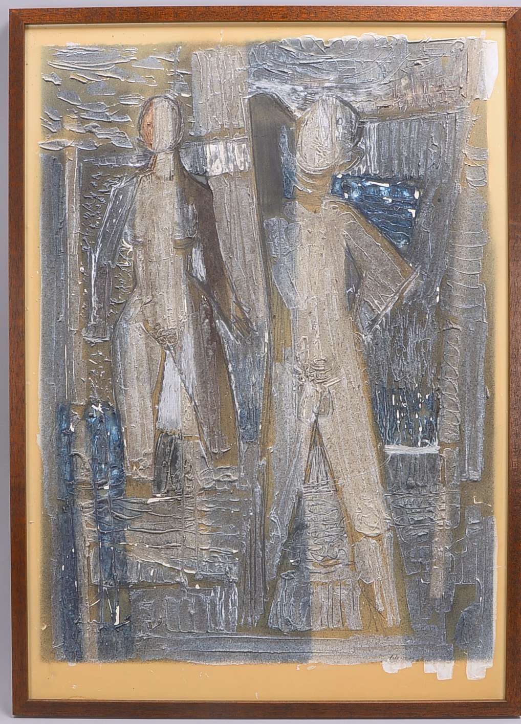 Schwarz, Heinrich, 'Paar im Watt', Mischtechnik/Karton, unten re. sign./dat. (19)'65'