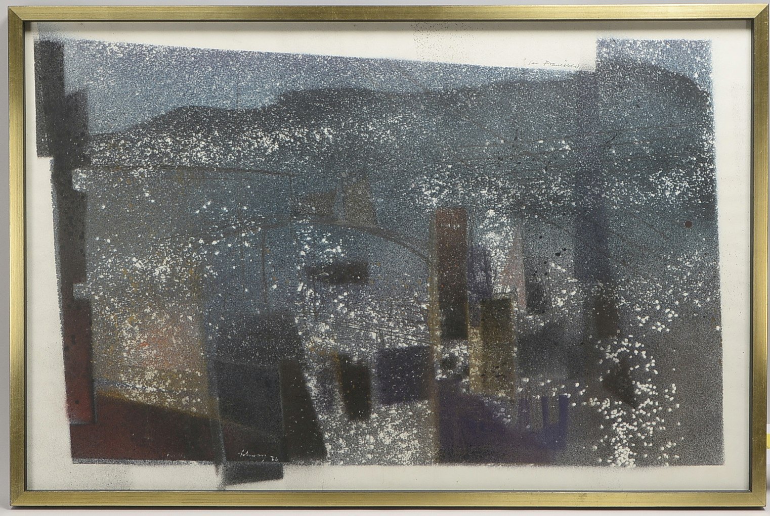 Schwarz, H., 'San Francisco', Farblithografie, sign./dat.; Rahmenmaße 68 x 102 cm