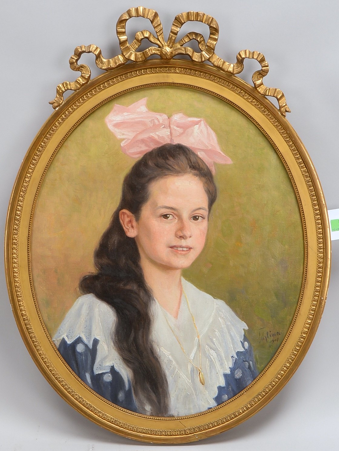 Schliwa, Gustav, 'Mädchenportrait...', Öl/Lw, unten re. sign./dat.; Rahmenmaße 77 x 58 cm