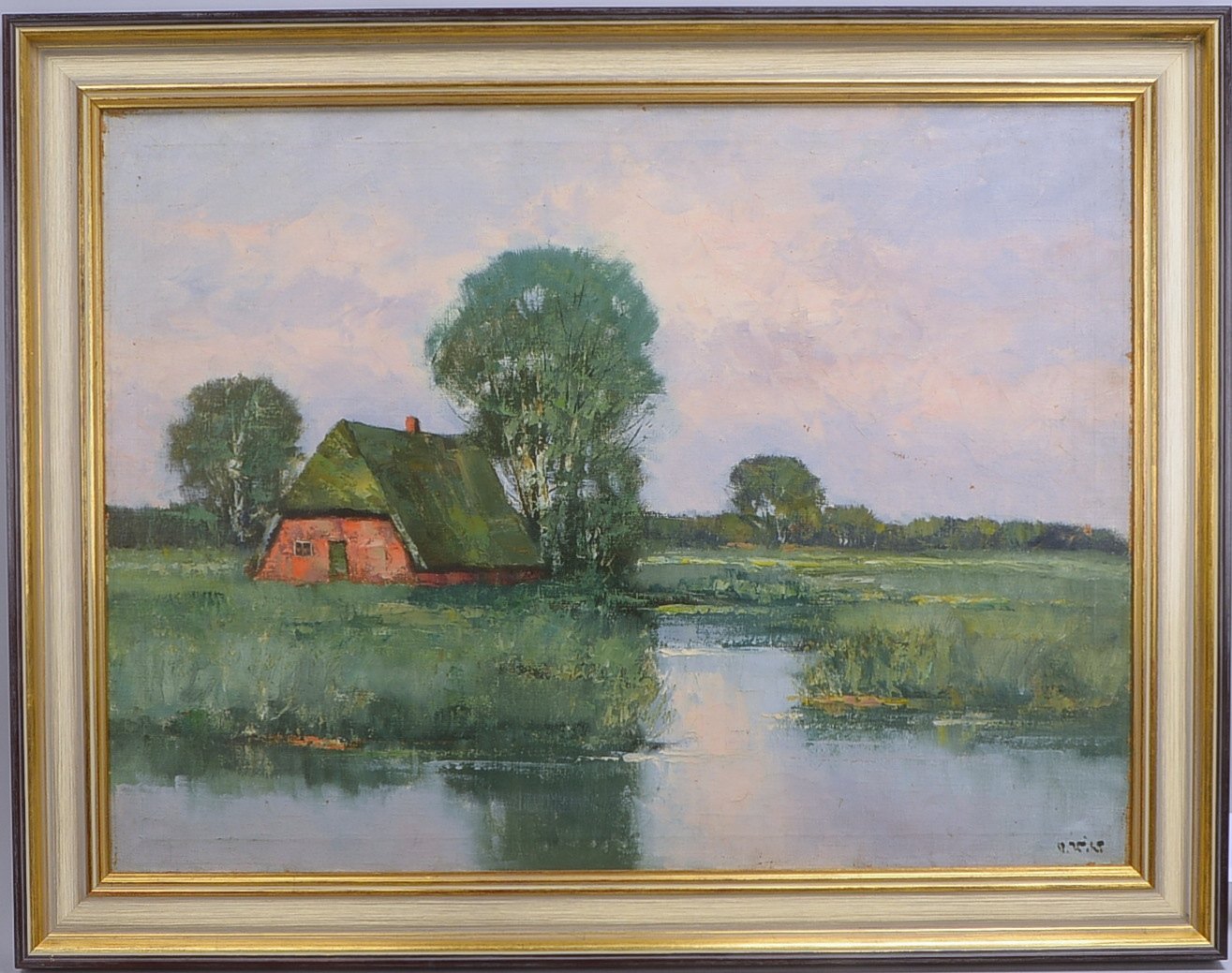 Wild, Otto, 'Haus am See', Öl/Lw, unten rechts signiert; Rahmenmaße 73,3 x 94 cm