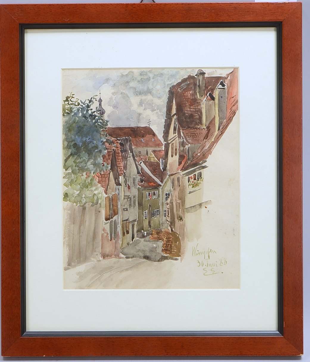 Eitner, Ernst, 'Straße in Wimpfen', Aquarell, unten re. monogr./dat. und ortsbez.