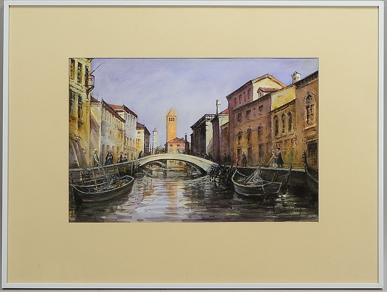 Dalla Fini, M., 'Venedig', Mischtechnik, sign./dat., hinter Glas; Rahmenmaße 61 x 81 cm