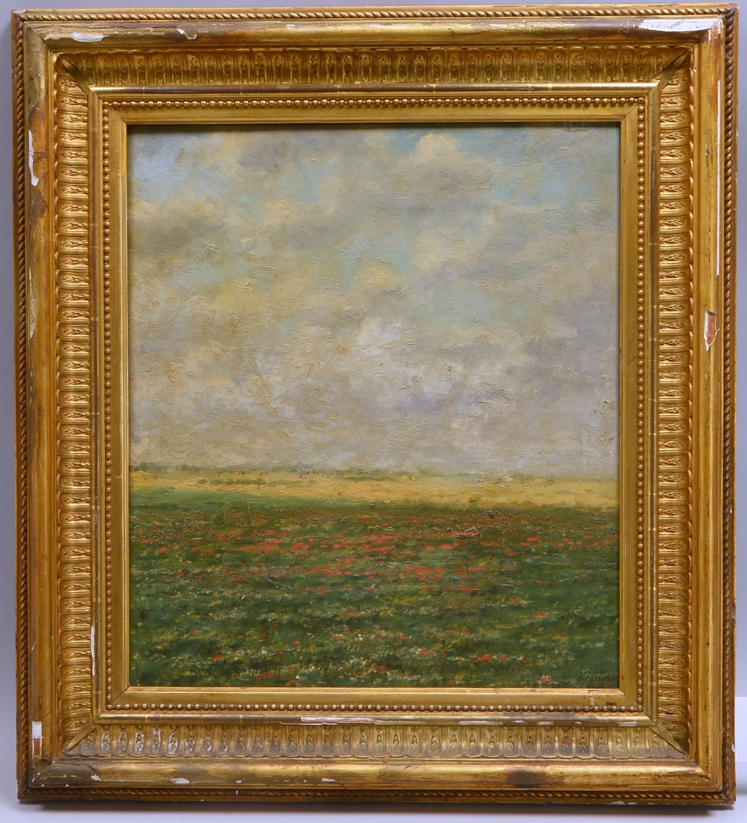 Kégeljan, Frans, 'Kartoffelfeld', Öl auf Holz, unten re. sign.; Rahmenmaße 67 x 61 cm