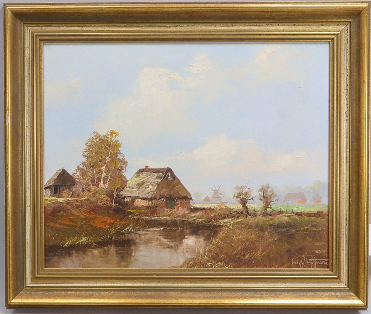 Zimmermann, Erich, 'Einsames Moorgehöft', Öl/Lw, sign.; Rahmenmaße 52,5 x 62,5 cm