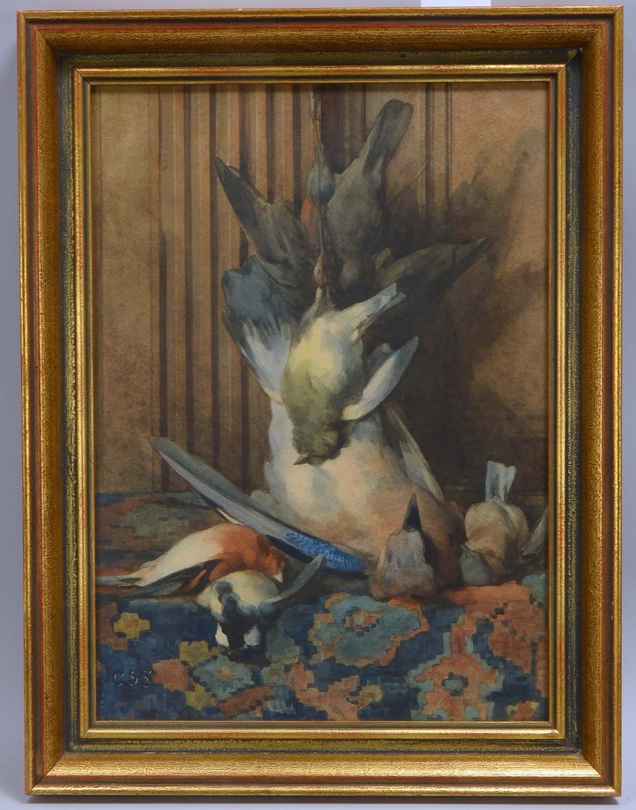 Stortenbeker, C.S., 'Stillleben...', Aquarell, monogr., hinter Museumsglas