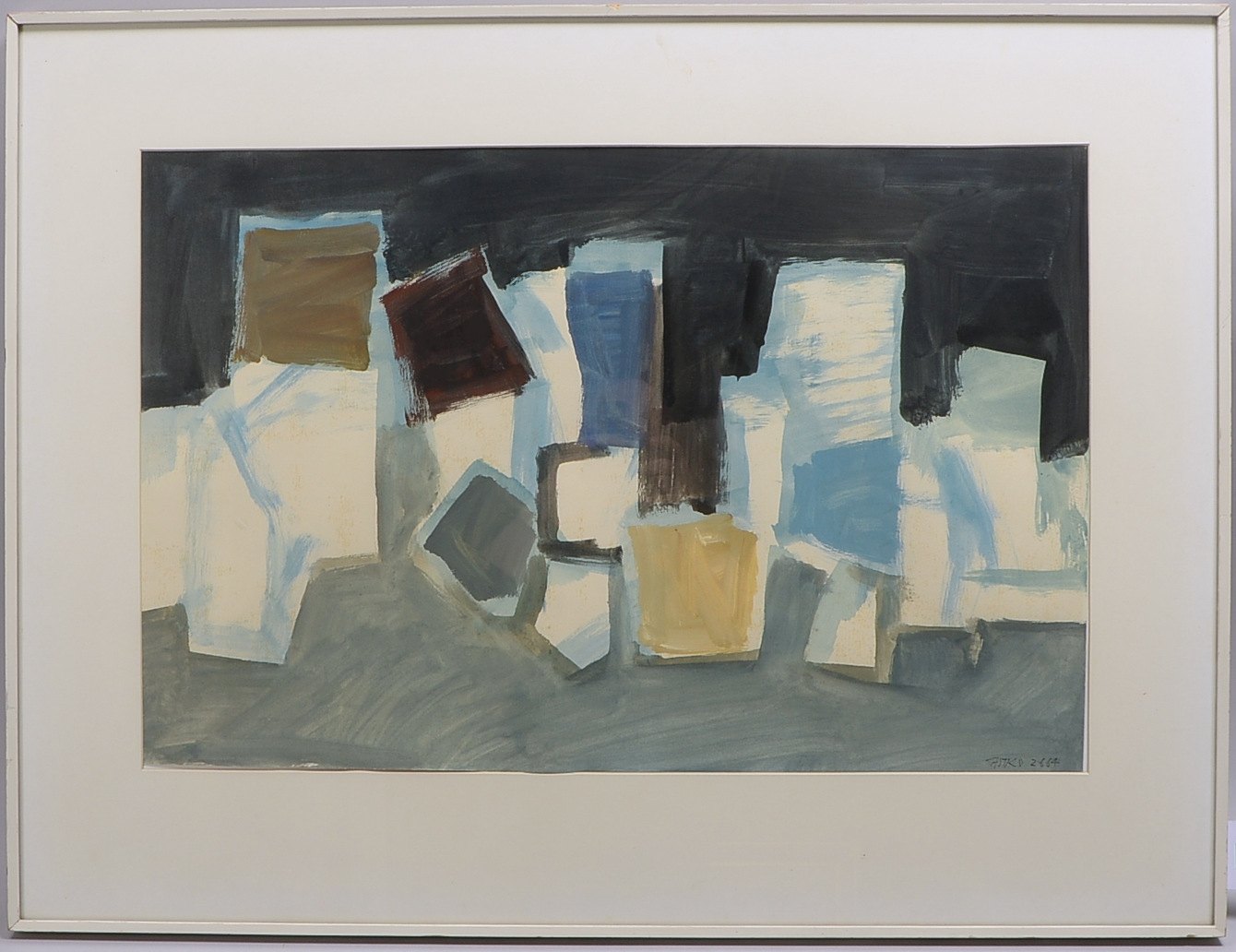 de Castro, S., 'Komposition', Gouache auf BFK Rives, sign./dat. (19)'64', unter PP ger.