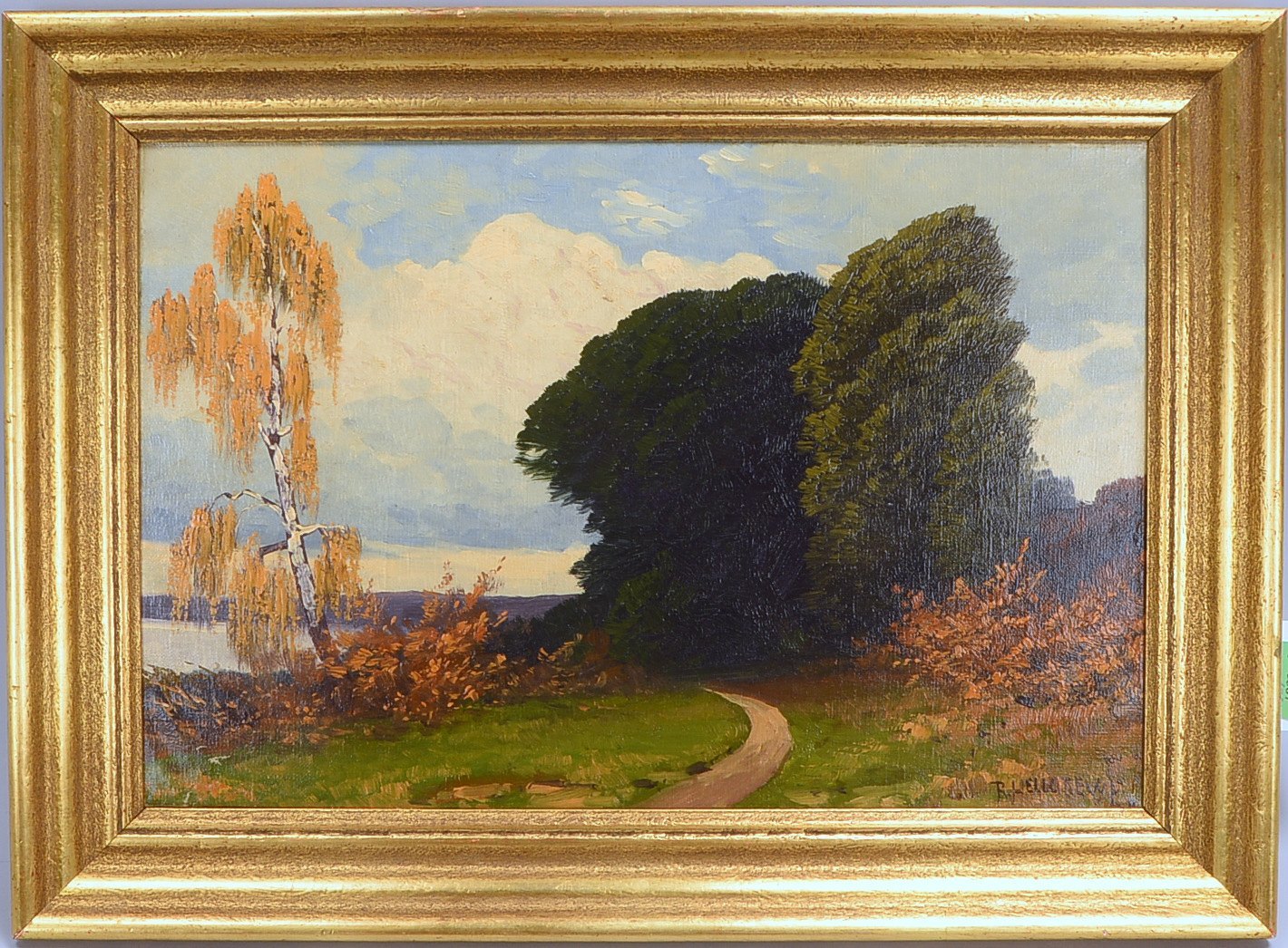 Hellgrewe, Rudolf, 'Herbstlandschaft...', Öl/Lw, unten re. sign.; Rahmenmaße 44 x 60 cm