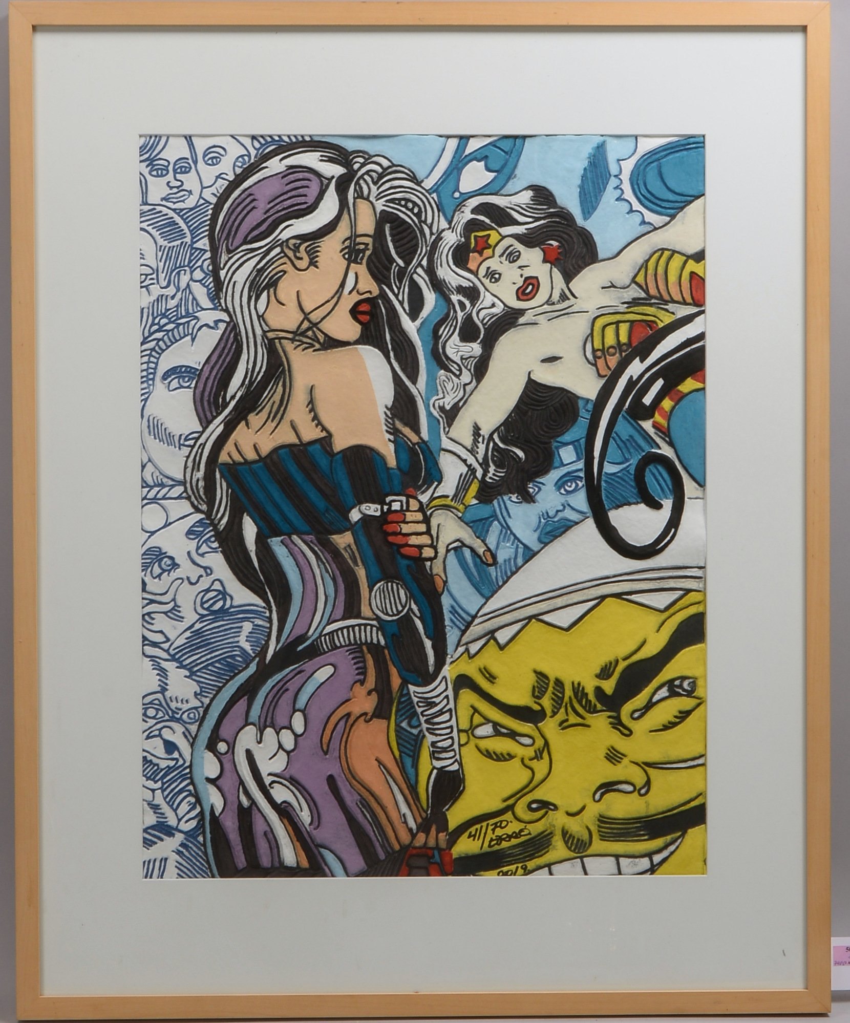 Erró, 'Skinny girls...', handkol. Prägedruck, Aufl. '41/70', sign./dat. '2019', unter PP
