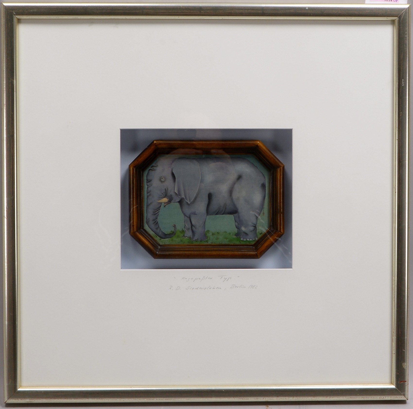 Siedersleben, Rolf-D., 'Angepasster Typ', Öl/Lw, sign./dat. '1982', unter PP hinter Glas ger.