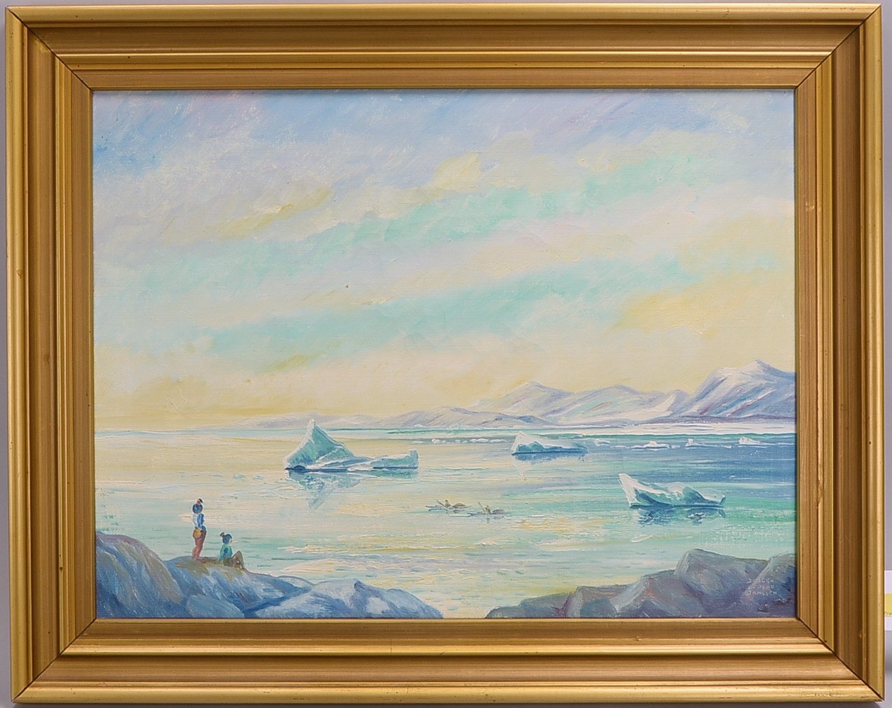 Janssen, Jørgen Luplau, 'Gröndlandansicht', Öl/Lw, sign.; Rahmenmaße 50 x 66 cm