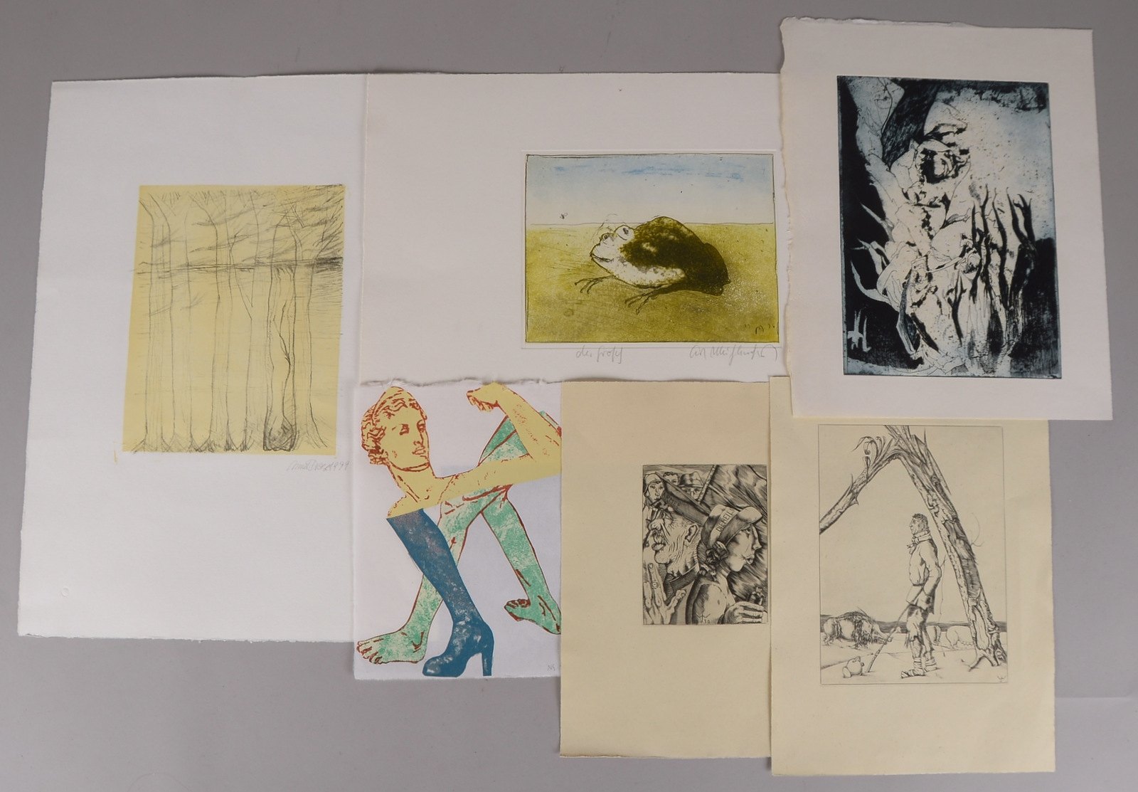 6x Grafiken: Irmel Droese, Horst Janssen, Kurt Mühlenhaupt, Nancy Spero, 2x Joh. Wüst
