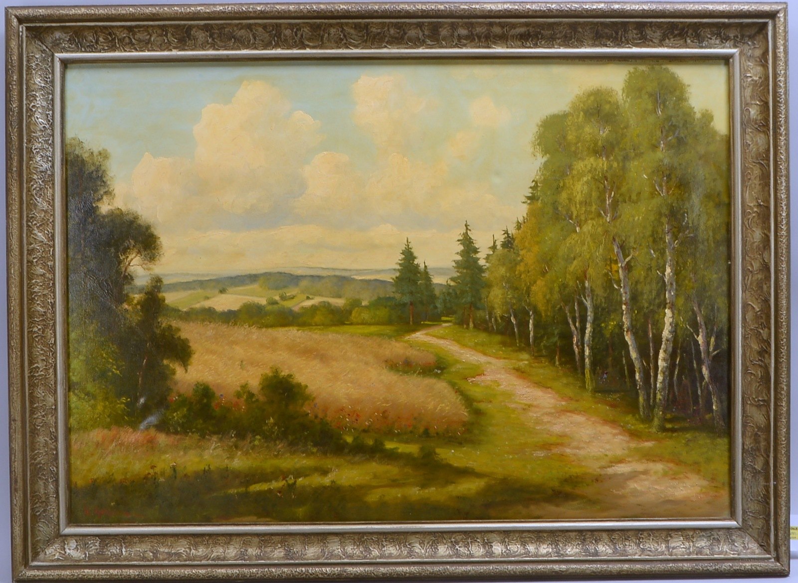 Kuhlmann, Herbert, 'Waldweg', Öl/Lw, unten li. sign.; Rahmenmaße 84 x 114,5 cm