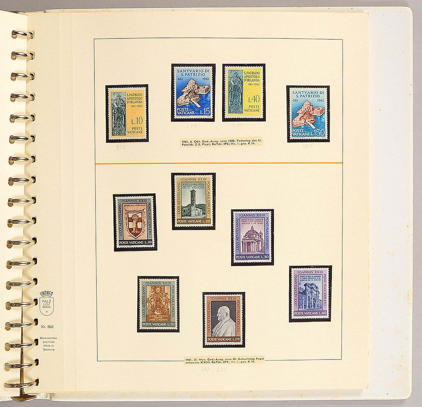 Briefmarken, 'Vatikan - Kirchenstaat', im Lindner-Falzlosalbum '802', 60 S. kompl. best.