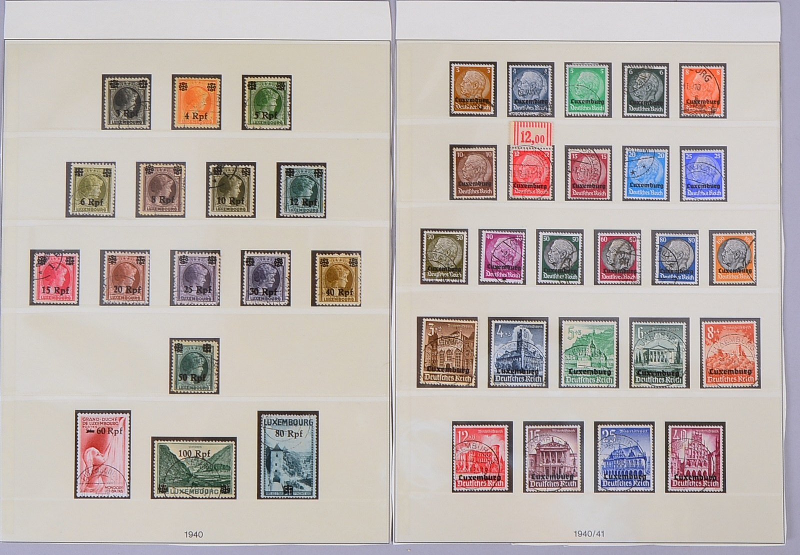 Briefmarken, 'Deutsche Besetzung', ab 1940 (gest.); und 'Saarland', 1954 - 1968 (postfr.)
