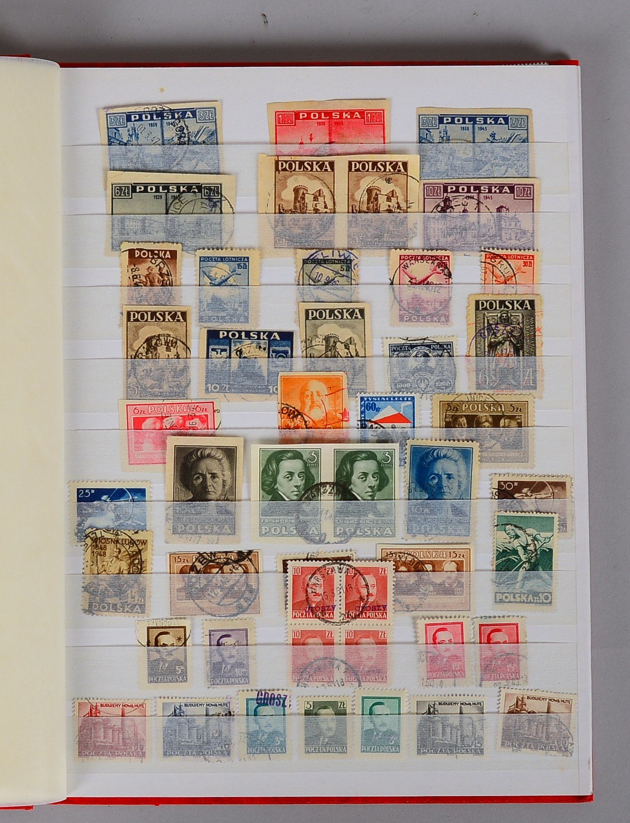 Briefmarken (Polen): eine interessante Zusammenstellung, in 15-seitigem Steckbuch