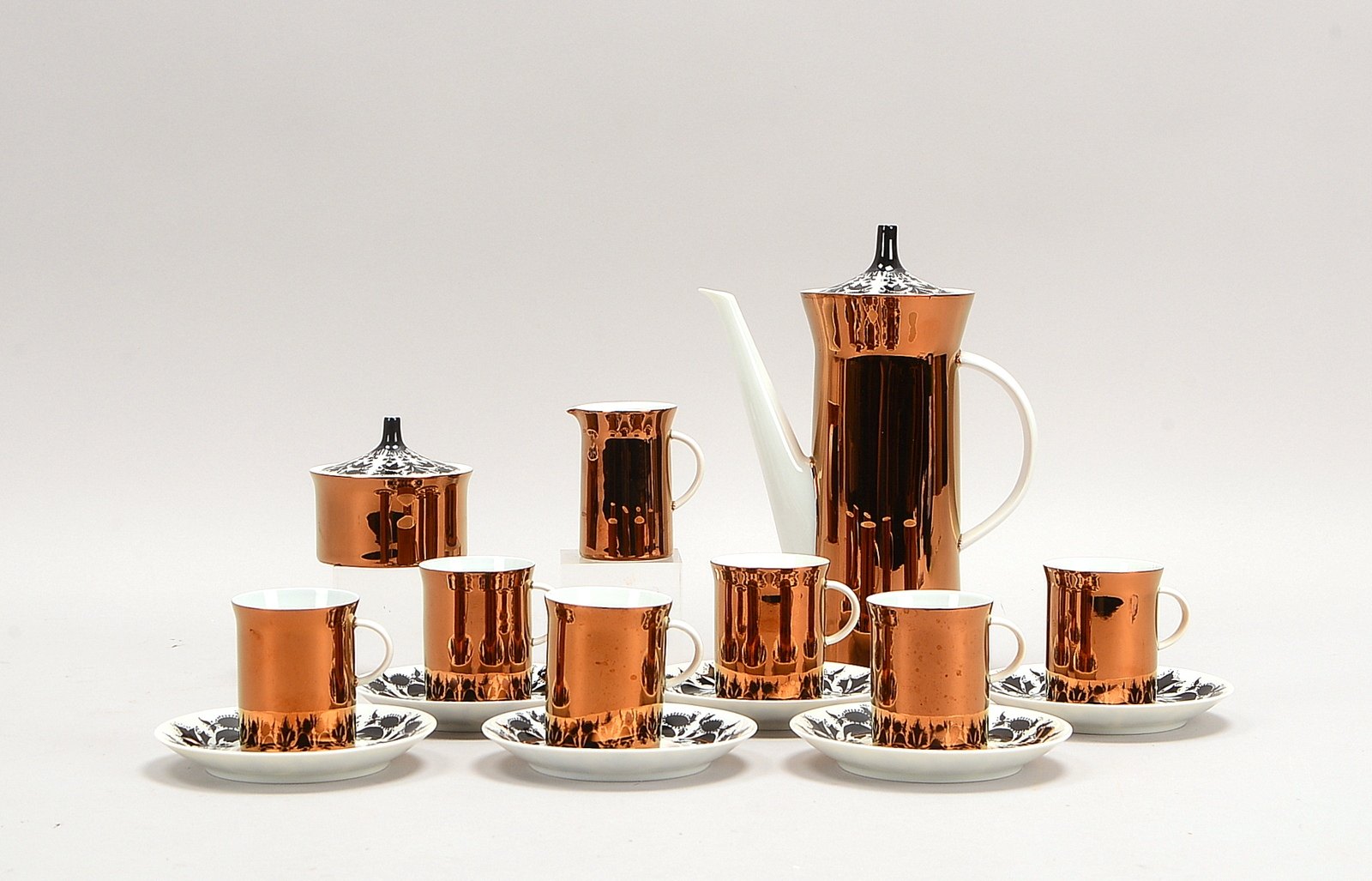 Rosenthal/Studio Line, Mokkaservice, Dekor 'Hilton', komplett für 6 Personen
