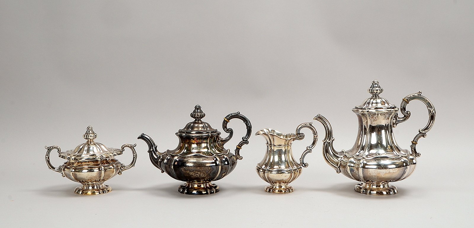 Kaffeekern/Teekern, 925 Sterlingsilber/800 Silber, barocke Ausführung