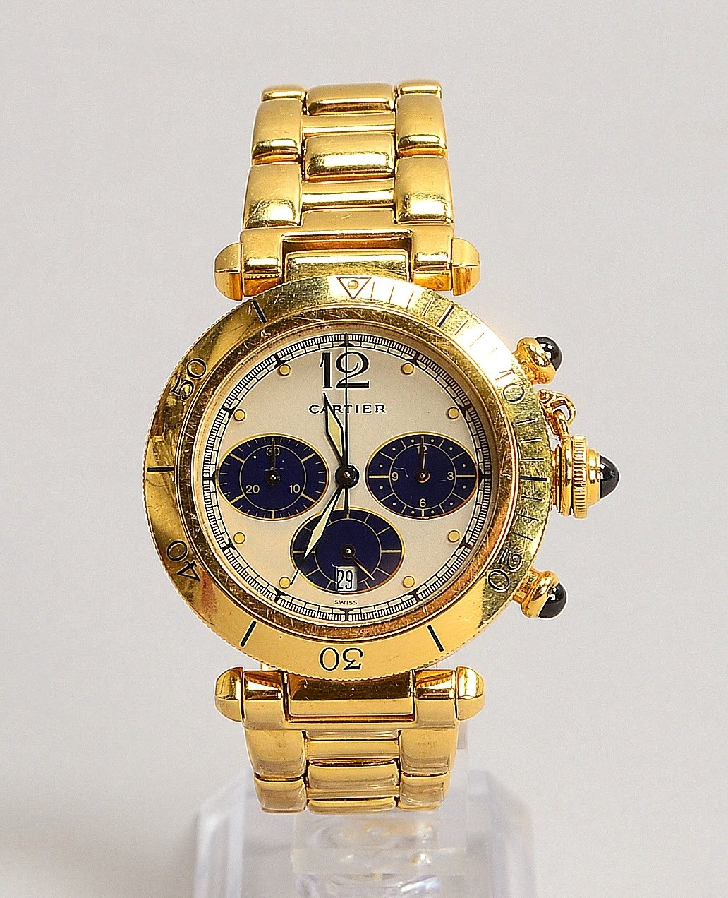 Unisex-/HAU Cartier 'Pasha de Cartier', Quarz, 750 GG-Gehäuse und Armband; Gew. 157,70 g
