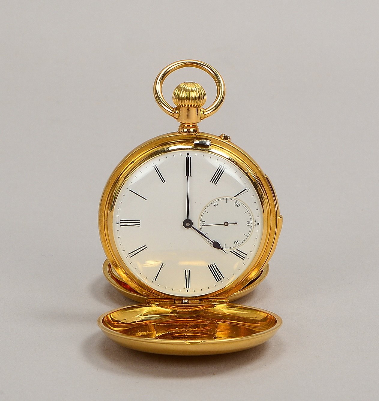 Taschenuhr (Schweiz), 750 GG, 3x Golddeckel - läuft an; Ø 50 mm, Gew. 112 g