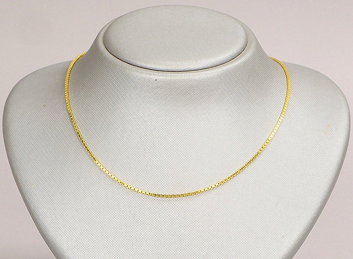 Halskette, 585 GG (gest,), Veneziakette, mit Karabinerschließe; Länge 42/46 cm; Gew. 6,60 g