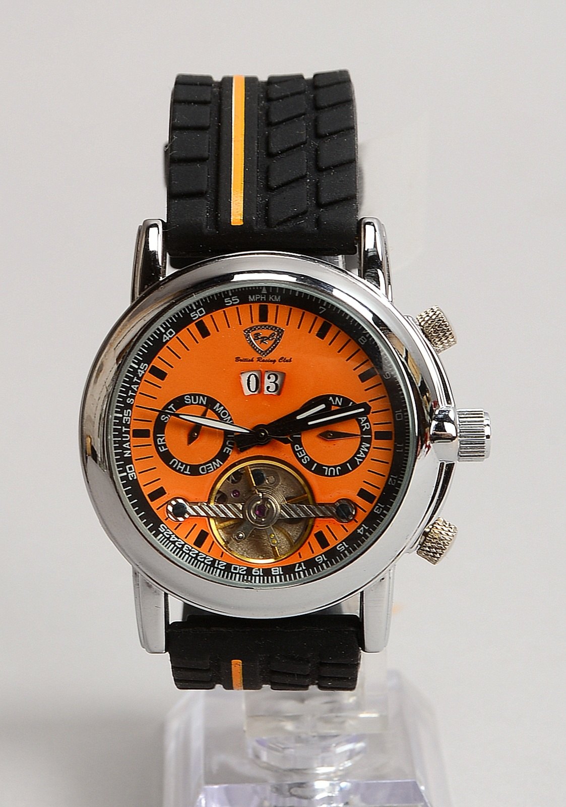 HAU BRC 'Bahrain', Automatik, Edelstahl-Gehäuse an Kautschuk-Armband