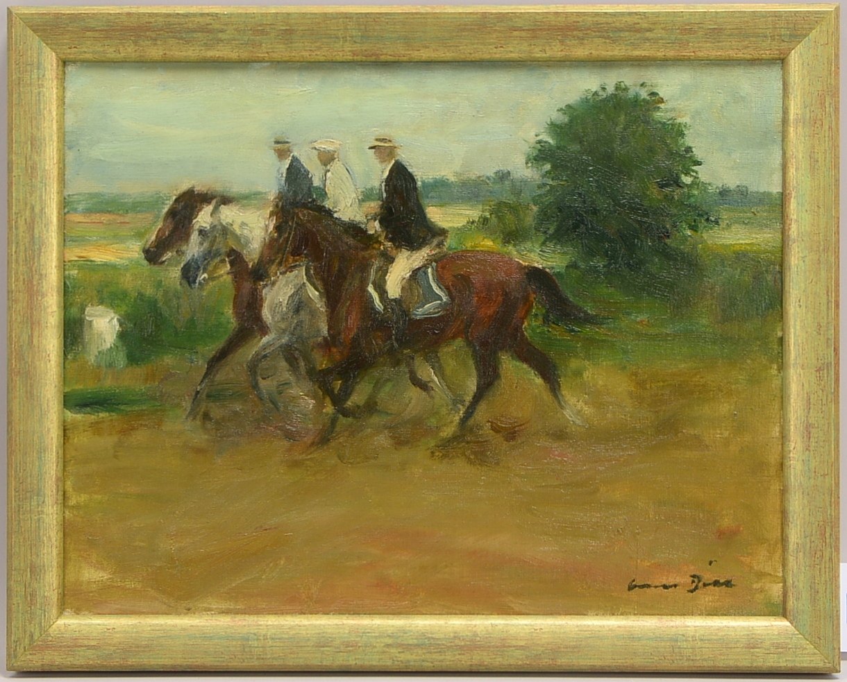 Dill, Otto (1884 Neustadt/Weinstraße - 1957 Bad Dürkheim), 'Drei Reiter in der Landschaft'