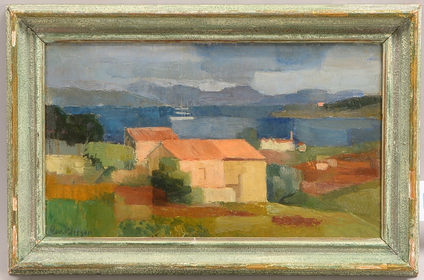 Petersen, Oswald (1903 - 1992, Düsseldorf), 'St. Tropez', Öl/Lw, signiert, betitelt/dat.