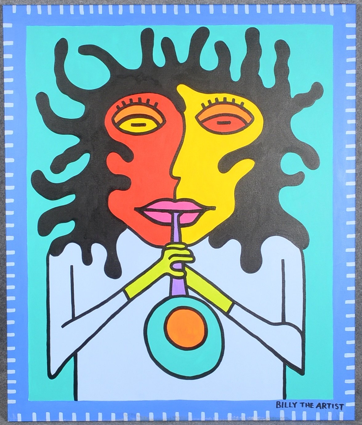 Billy The Artist (1964 Cleveland - 2022 New York), 'Musikant', Öl/Acryl auf Lw