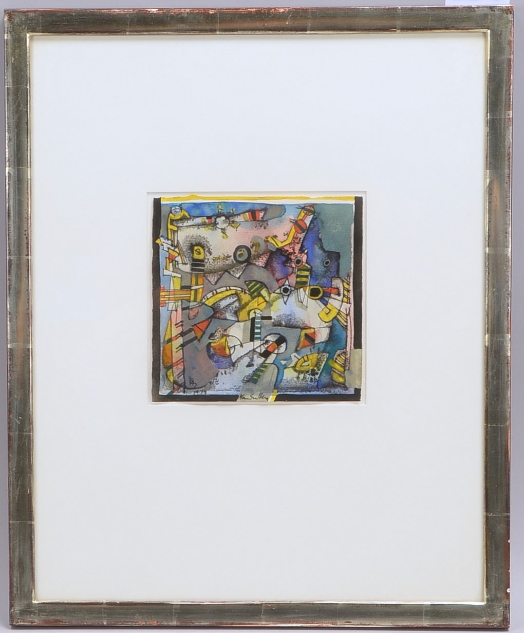 Sundberg, Alan Frederick (*1948 New York), 'Farbkomposition', Tempera/Aquarell