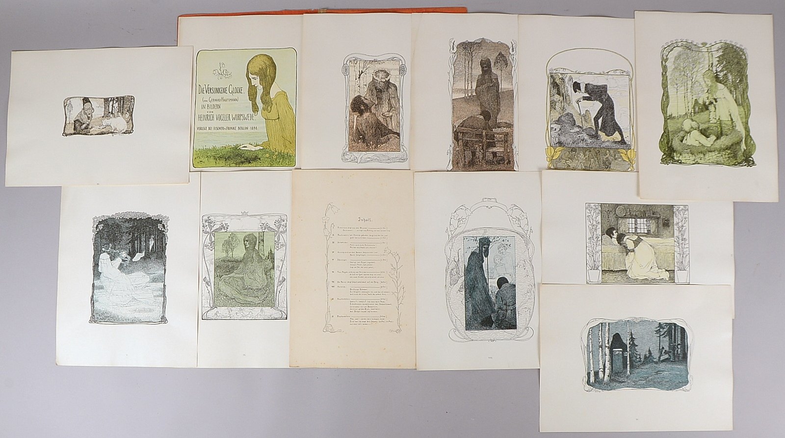 Vogeler, Heinrich (1872 Bremen - 1942 Kasachstan), Mappe, 'Die versunkene Glocke'