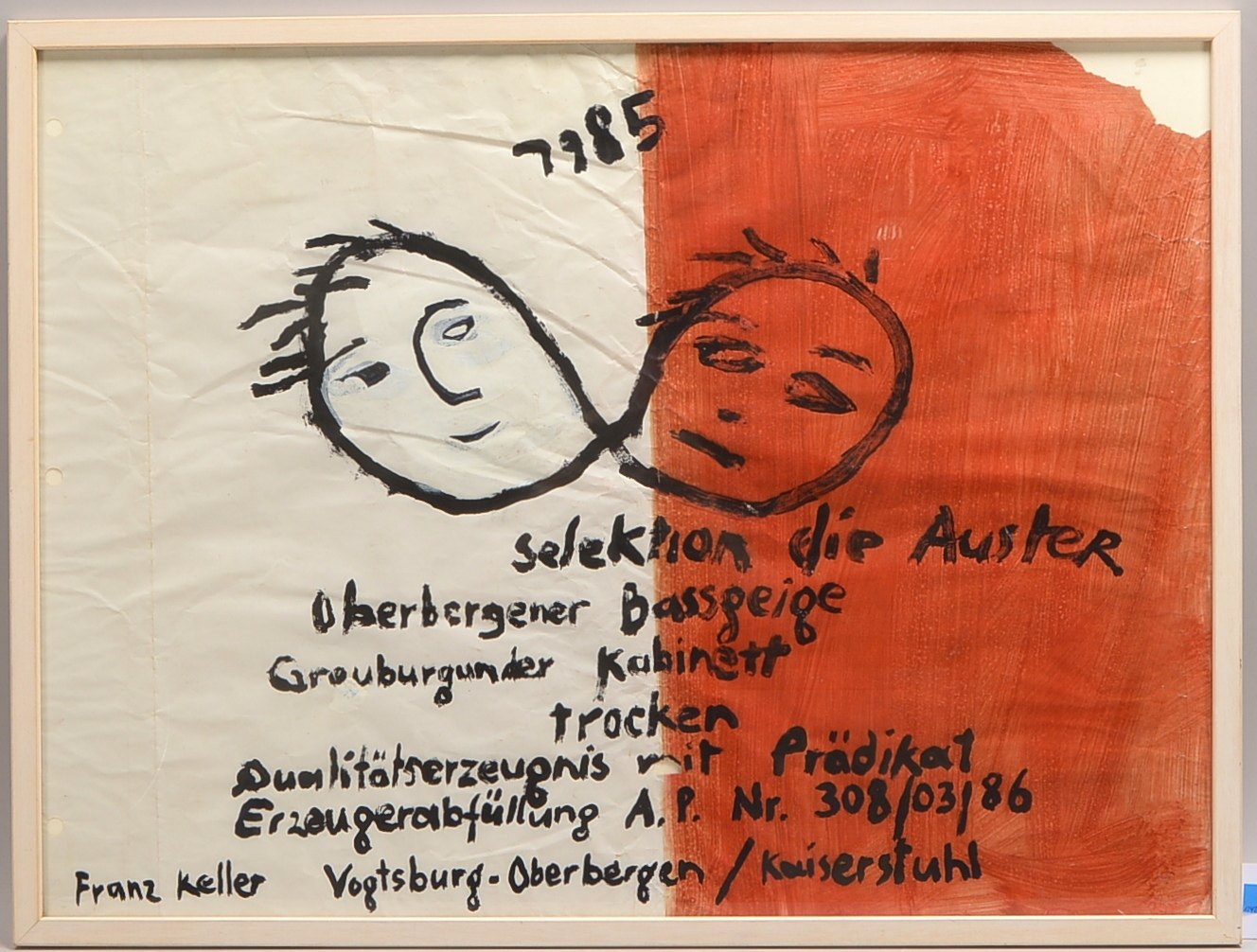 Schwontkowski, Norbert (1949 - 2013, Bremen), 'Weinetikett' - Mischtechnik/Papier